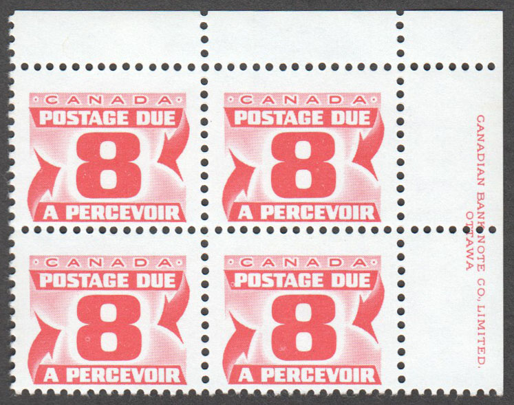 Canada Scott J34a MNH PB UR - Click Image to Close